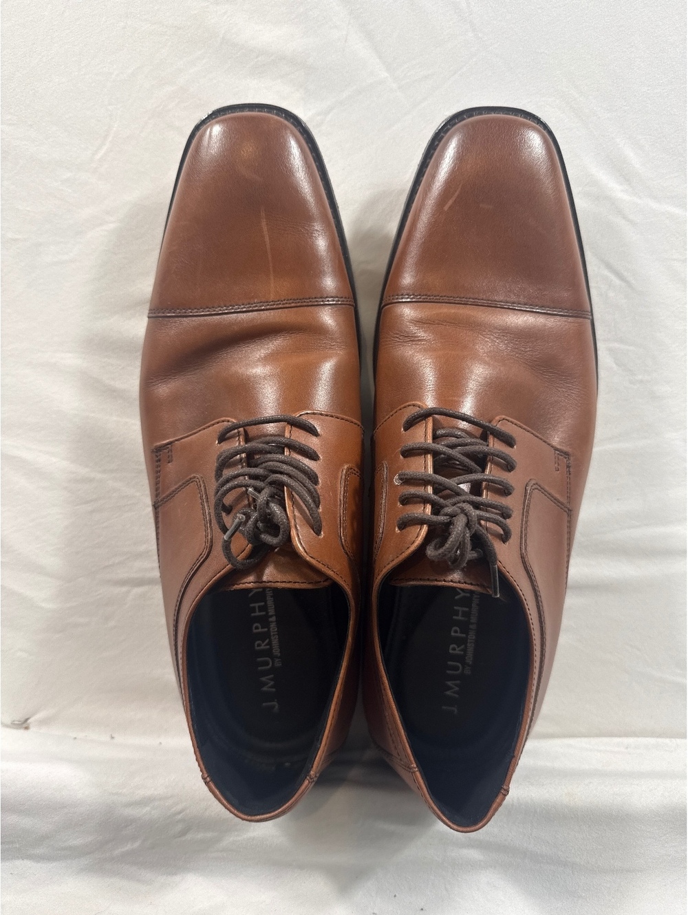 J. Murphy Men's Brown Leather Lace-Up Dress Shoes Size 10